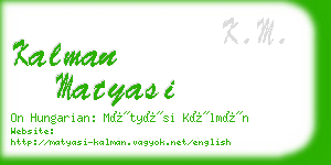 kalman matyasi business card